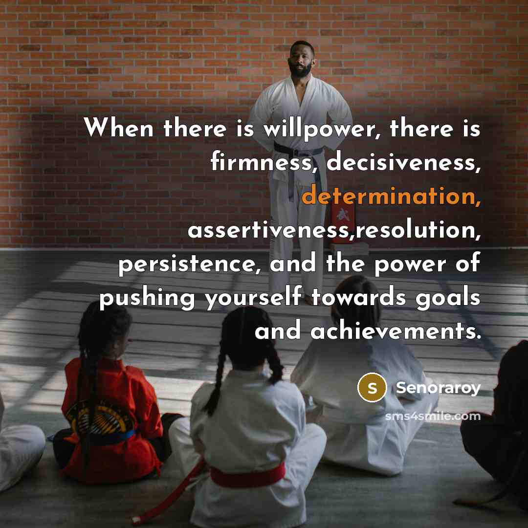 “When there is willpower, there is firmness, decisiveness, determination, assertiveness,resolution,…” quote by Senoraroy