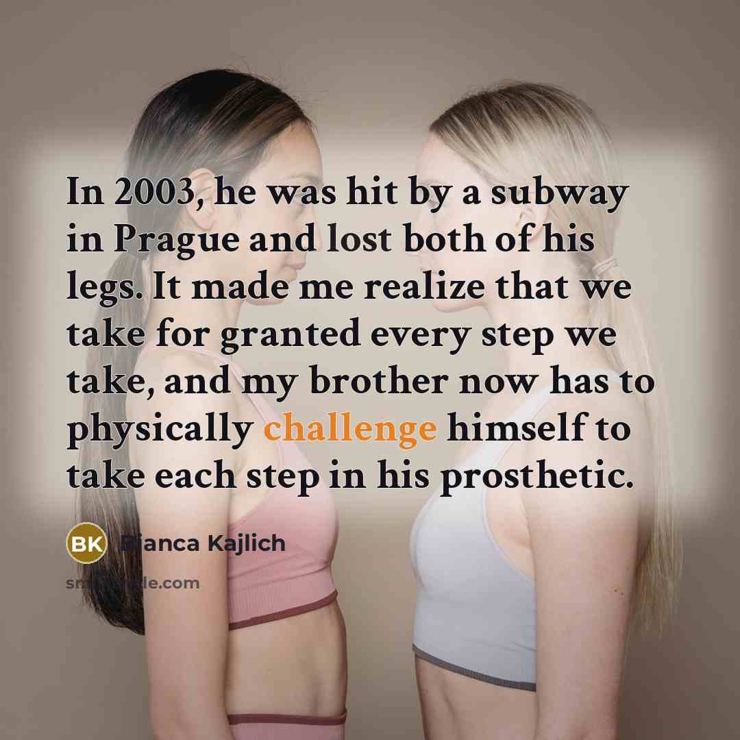 “In 2003, he was hit by a subway in Prague…” quote by Bianca Kajlich