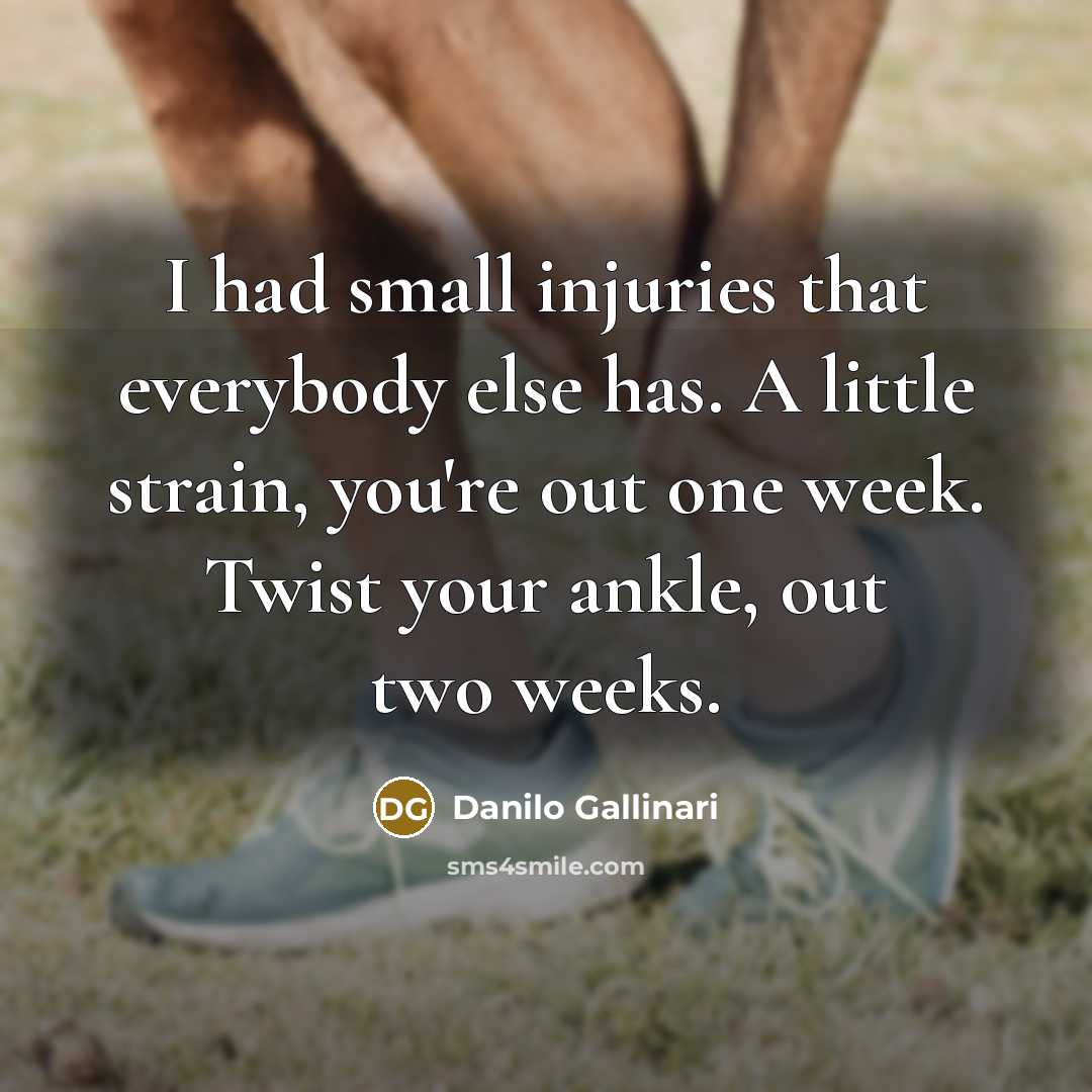 “I had small injuries that everybody else has. A little…” quote by Danilo Gallinari