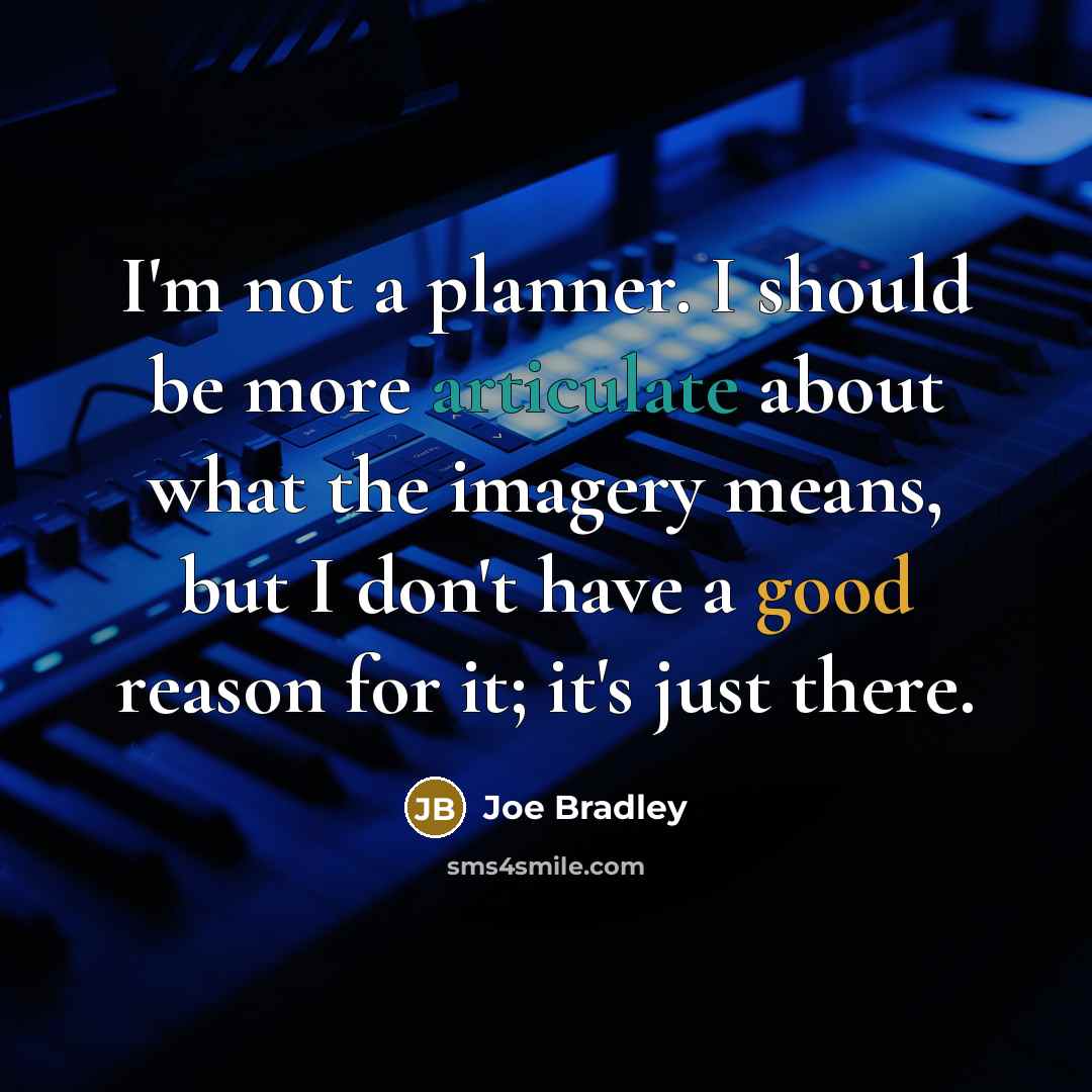 “I'm not a planner. I should be more articulate about…” quote by Joe Bradley