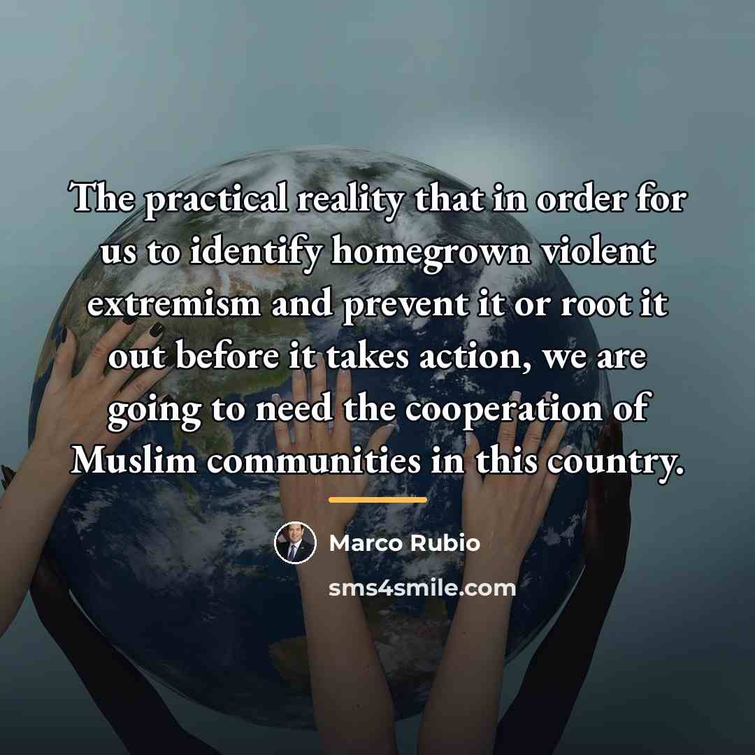 “The practical reality that in order for us to identify…” quote by Marco Rubio
