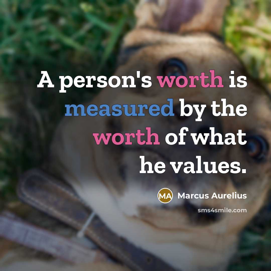 “A person's worth is measured by the worth of what…” quote by Marcus Aurelius