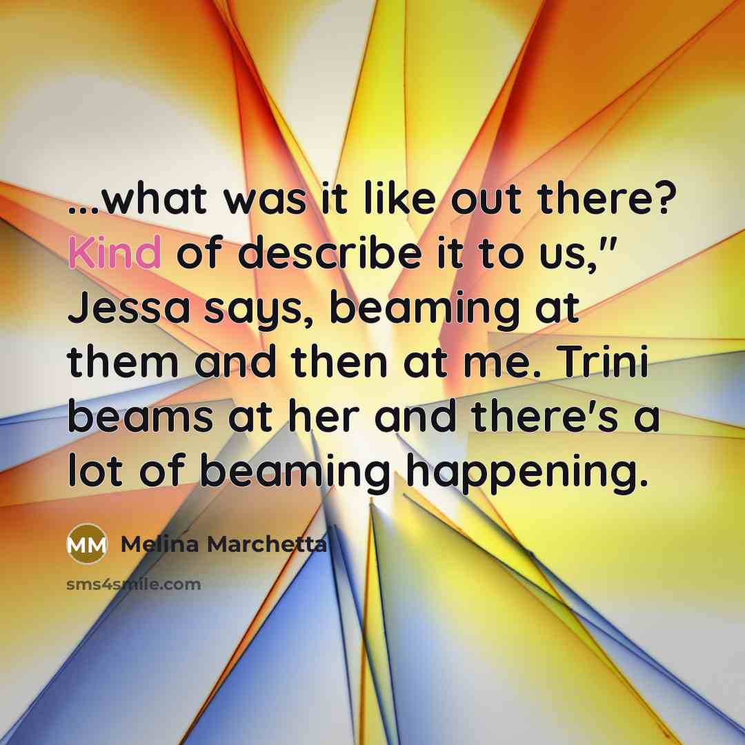 “...what was it like out there? Kind of describe it…” quote by Melina Marchetta