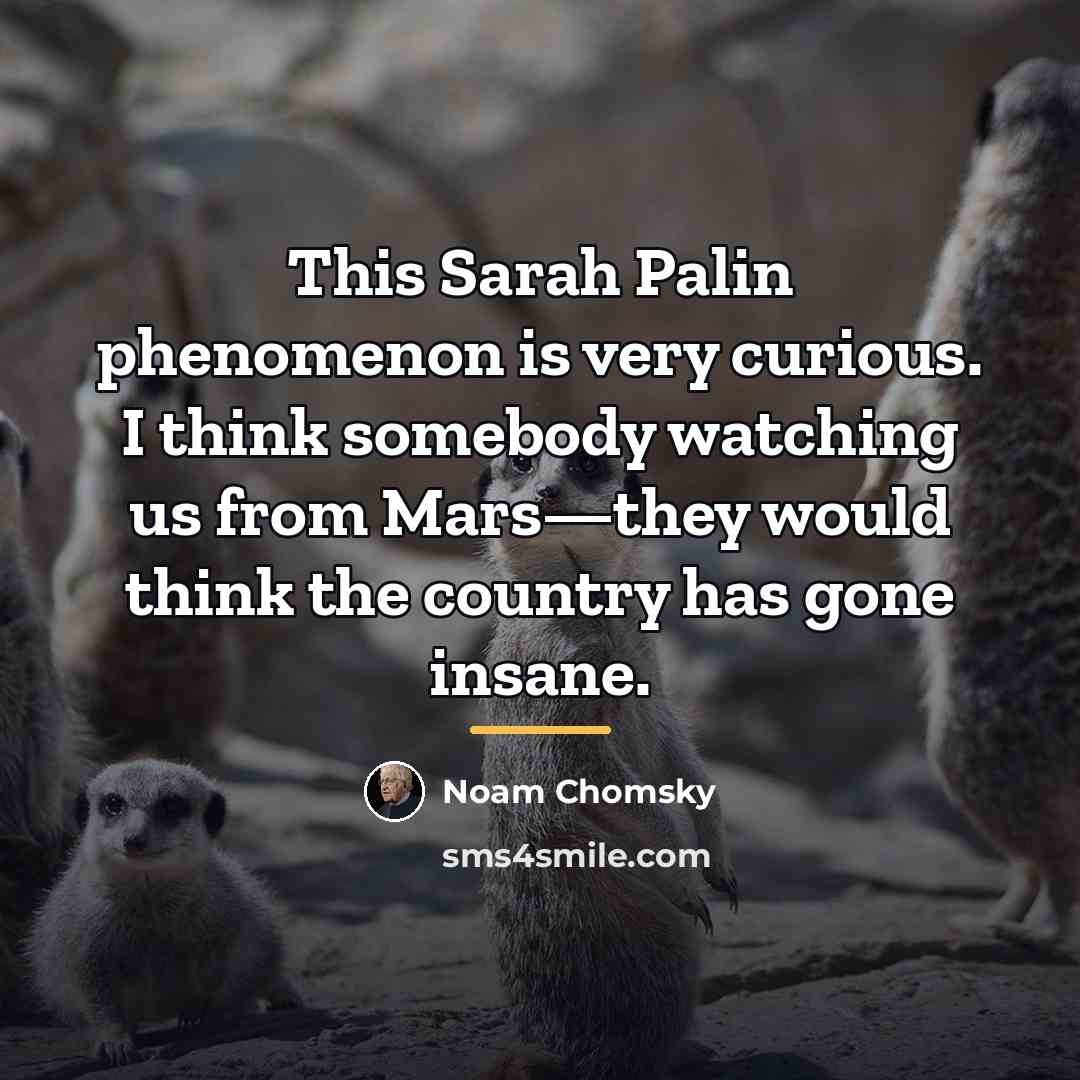 “This Sarah Palin phenomenon is very curious. I think somebody…” quote by Noam Chomsky
