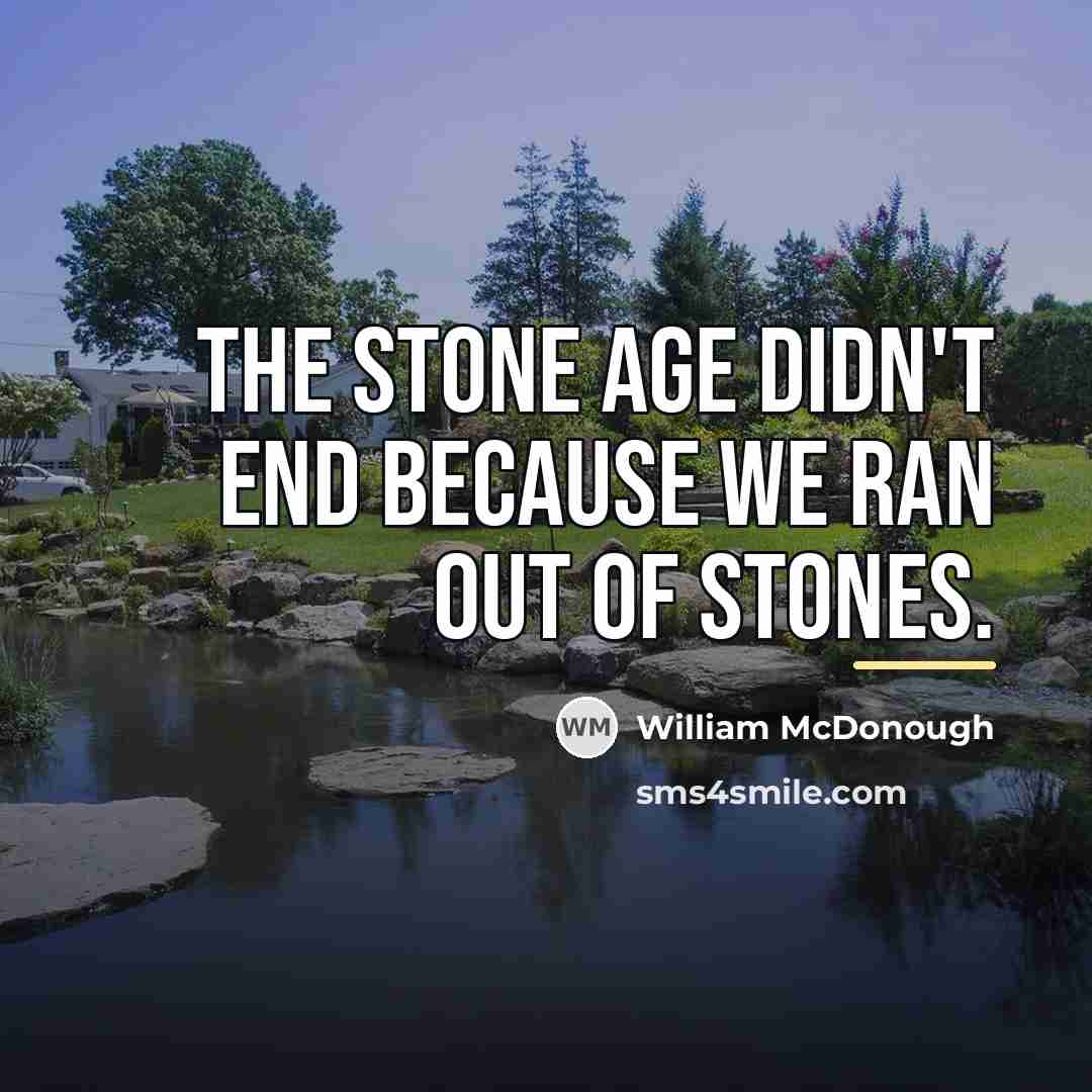 “The Stone Age didn't end because we ran out of…” quote by William McDonough