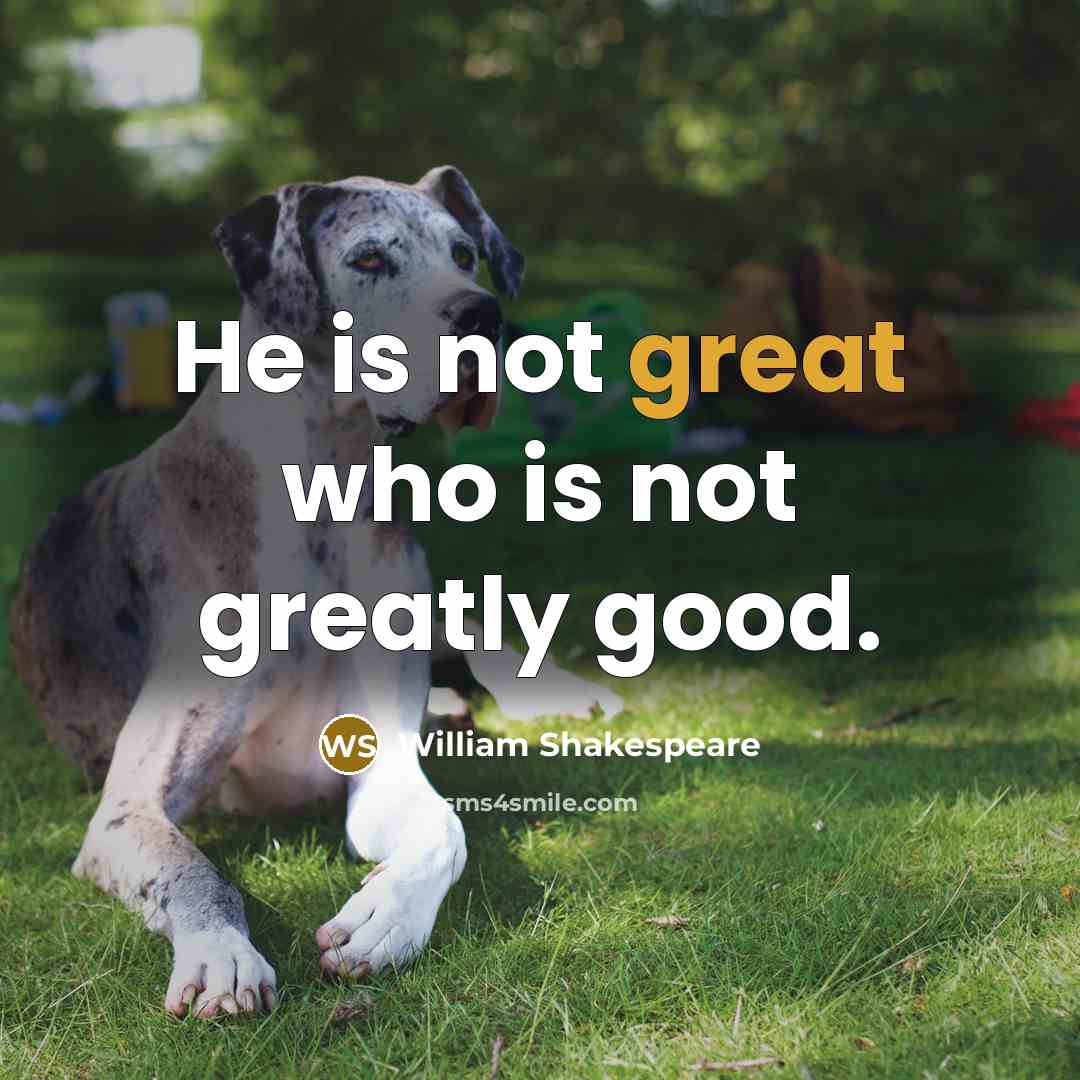 “He is not great who is not greatly good.…” quote by William Shakespeare