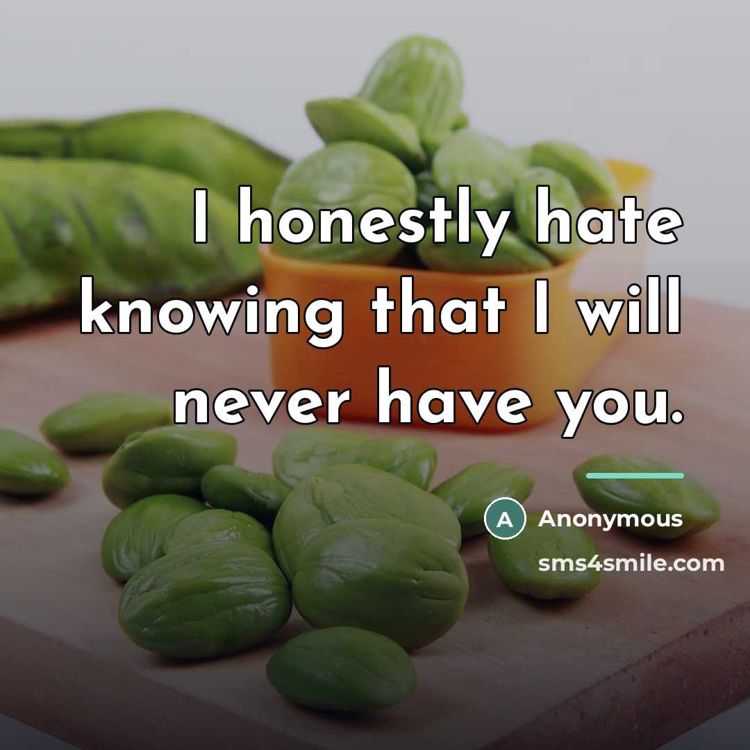 “I honestly hate knowing that I will never have you.…” quote by Anonymous