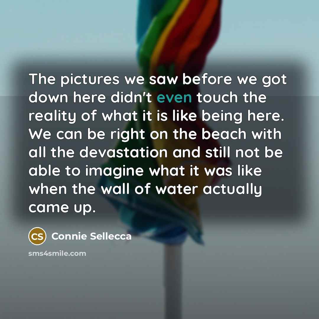 “The pictures we saw before we got down here didn't…” quote by Connie Sellecca