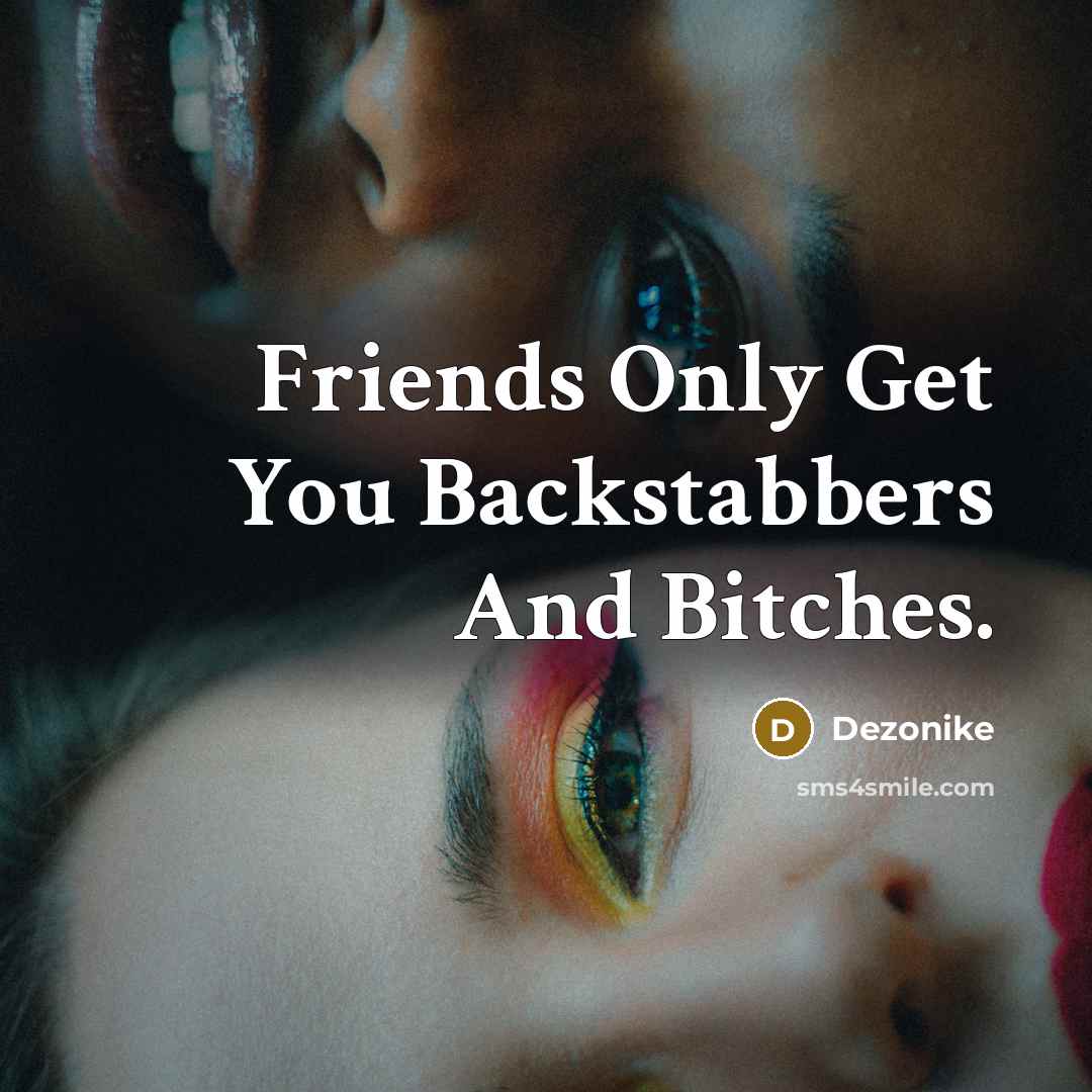 “Friends Only Get You Backstabbers And Bitches.…” quote by Dezonike