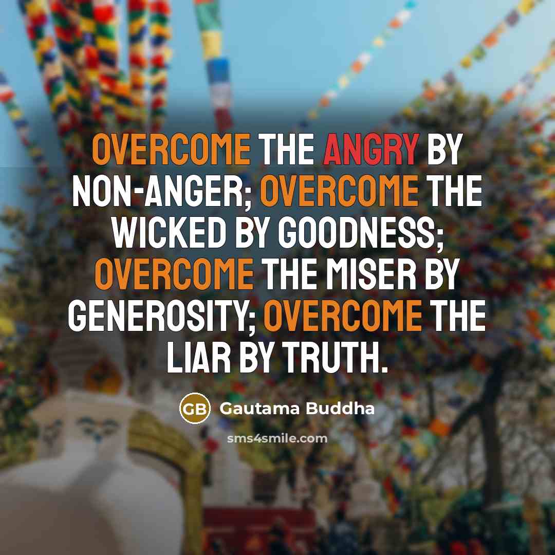 “Overcome the angry by non-anger; overcome the wicked by goodness;…” quote by Gautama Buddha