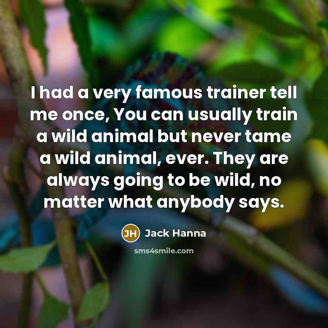“I had a very famous trainer tell me once, You…” quote by Jack Hanna
