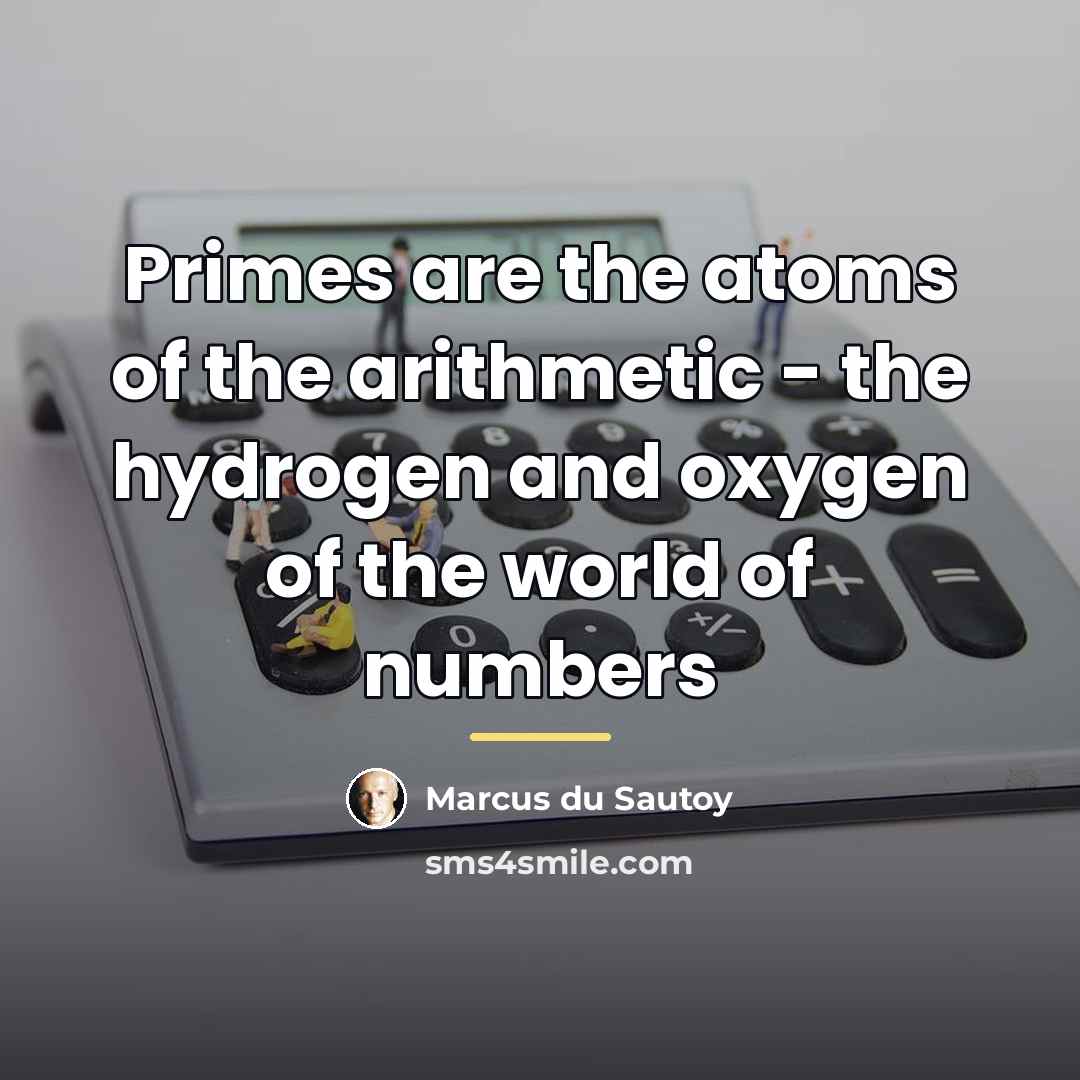 “Primes are the atoms of the arithmetic - the hydrogen…” quote by Marcus du Sautoy
