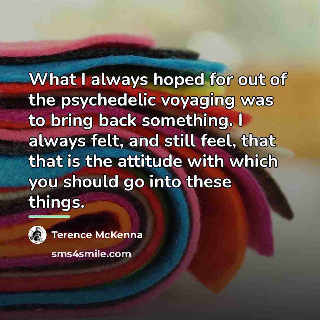 “What I always hoped for out of the psychedelic voyaging…” quote by Terence McKenna