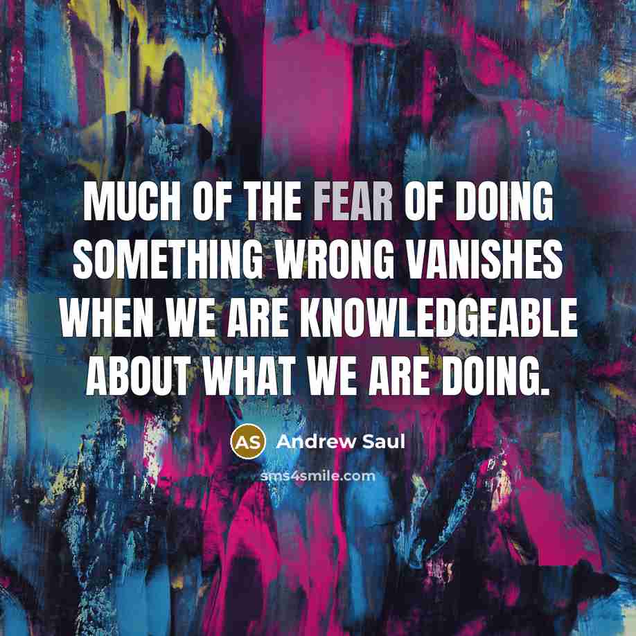 “Much of the fear of doing something wrong vanishes when…” quote by Andrew Saul
