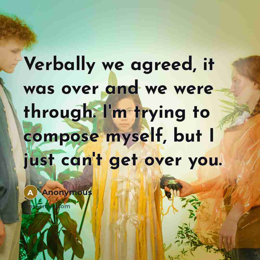 “Verbally we agreed, it was over and we were through.…” quote by Anonymous