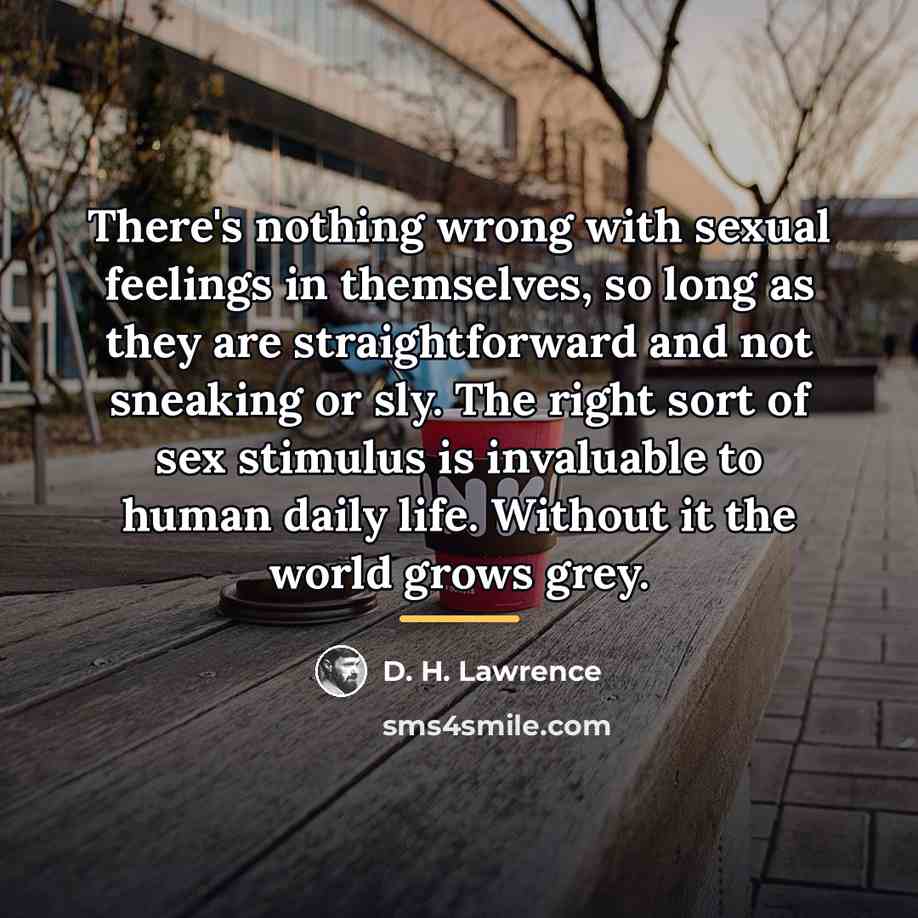 “There's nothing wrong with sexual feelings in themselves, so long…” quote by D. H. Lawrence