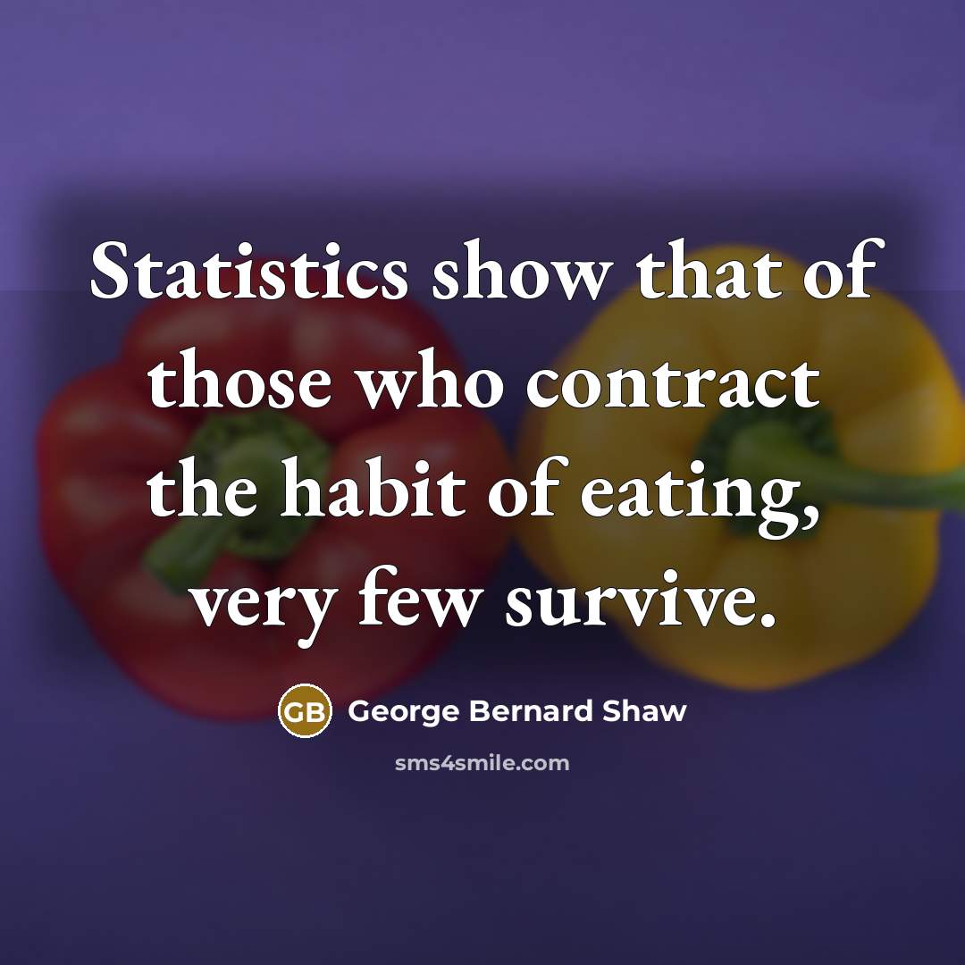 “Statistics show that of those who contract the habit of…” quote by George Bernard Shaw