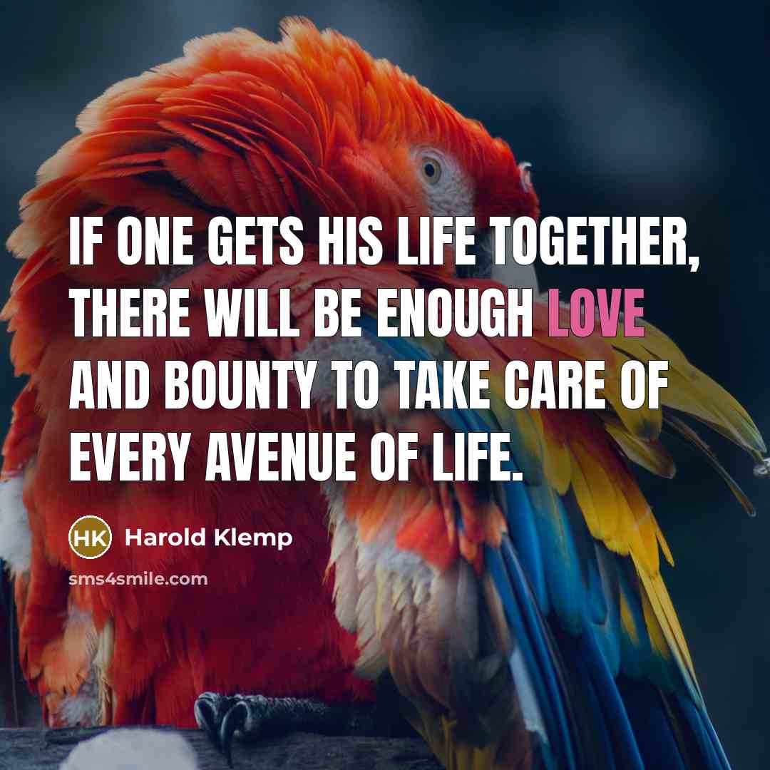 “If one gets his life together, there will be enough…” quote by Harold Klemp