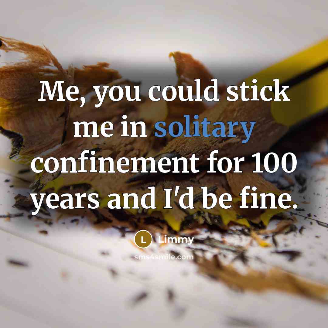 “Me, you could stick me in solitary confinement for 100…” quote by Limmy