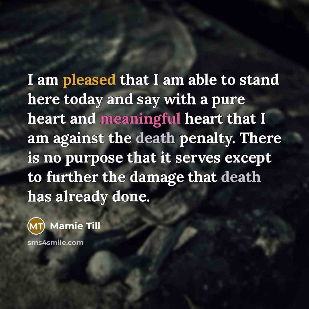 “I am pleased that I am able to stand here…” quote by Mamie Till