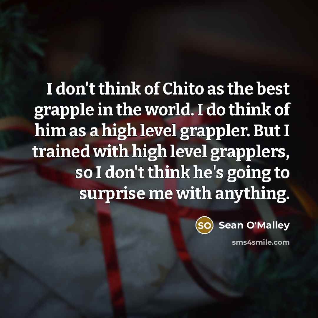 “I don't think of Chito as the best grapple in…” quote by Sean O'Malley