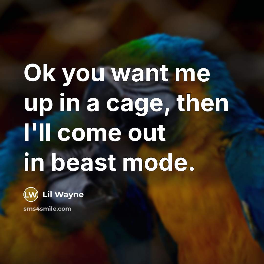 “Ok you want me up in a cage, then I'll…” quote by Lil Wayne