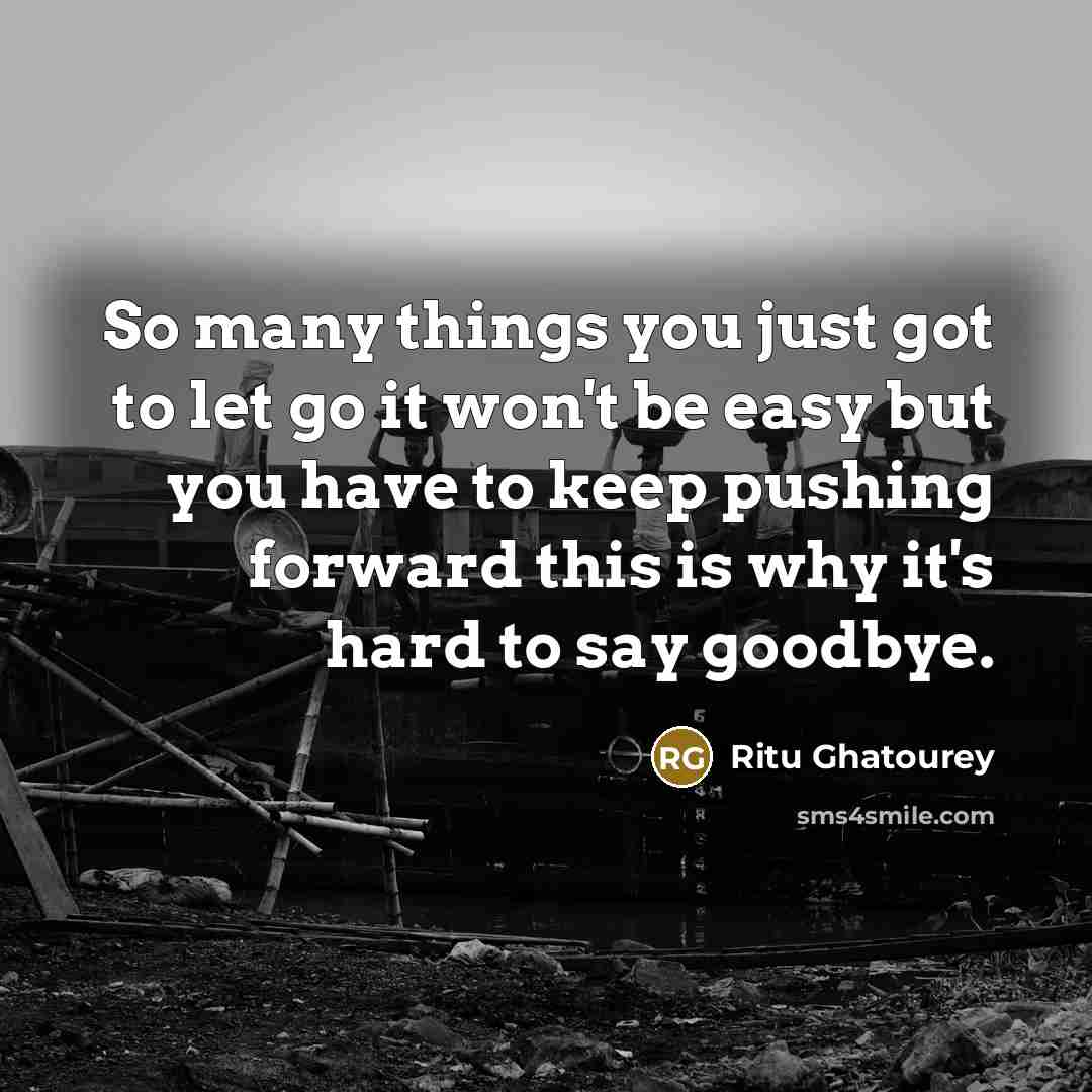 “So many things you just got to let go it…” quote by Ritu Ghatourey