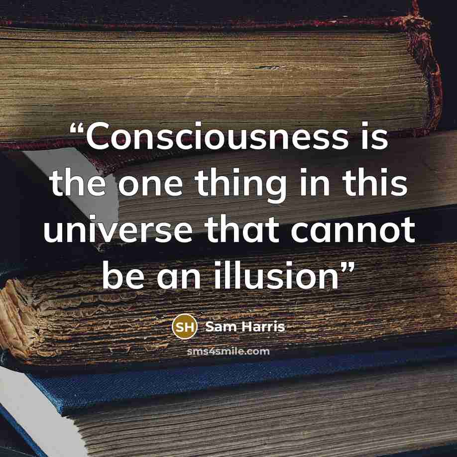 “Consciousness is the one thing in this universe that cannot be an illusion” quote by Sam Harris