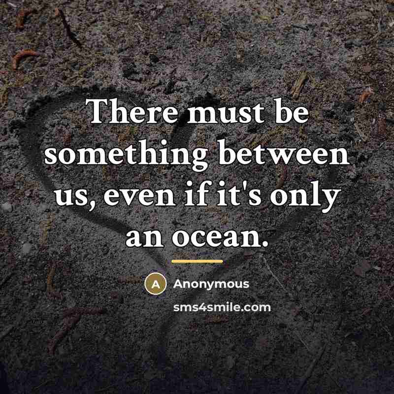 “There must be something between us, even if it's only…” quote by Anonymous
