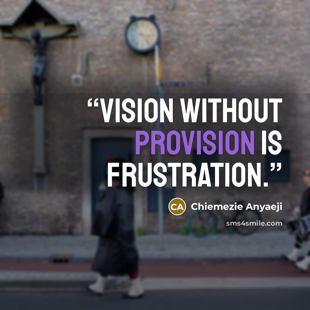 “VISION without PROVISION is FRUSTRATION.” quote by Chiemezie Anyaeji