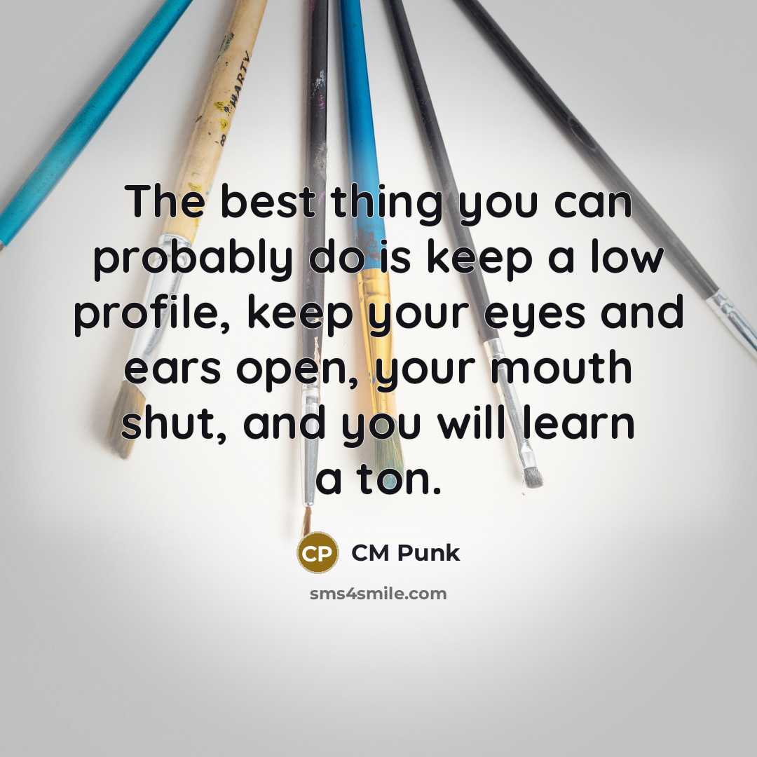 “The best thing you can probably do is keep a…” quote by CM Punk