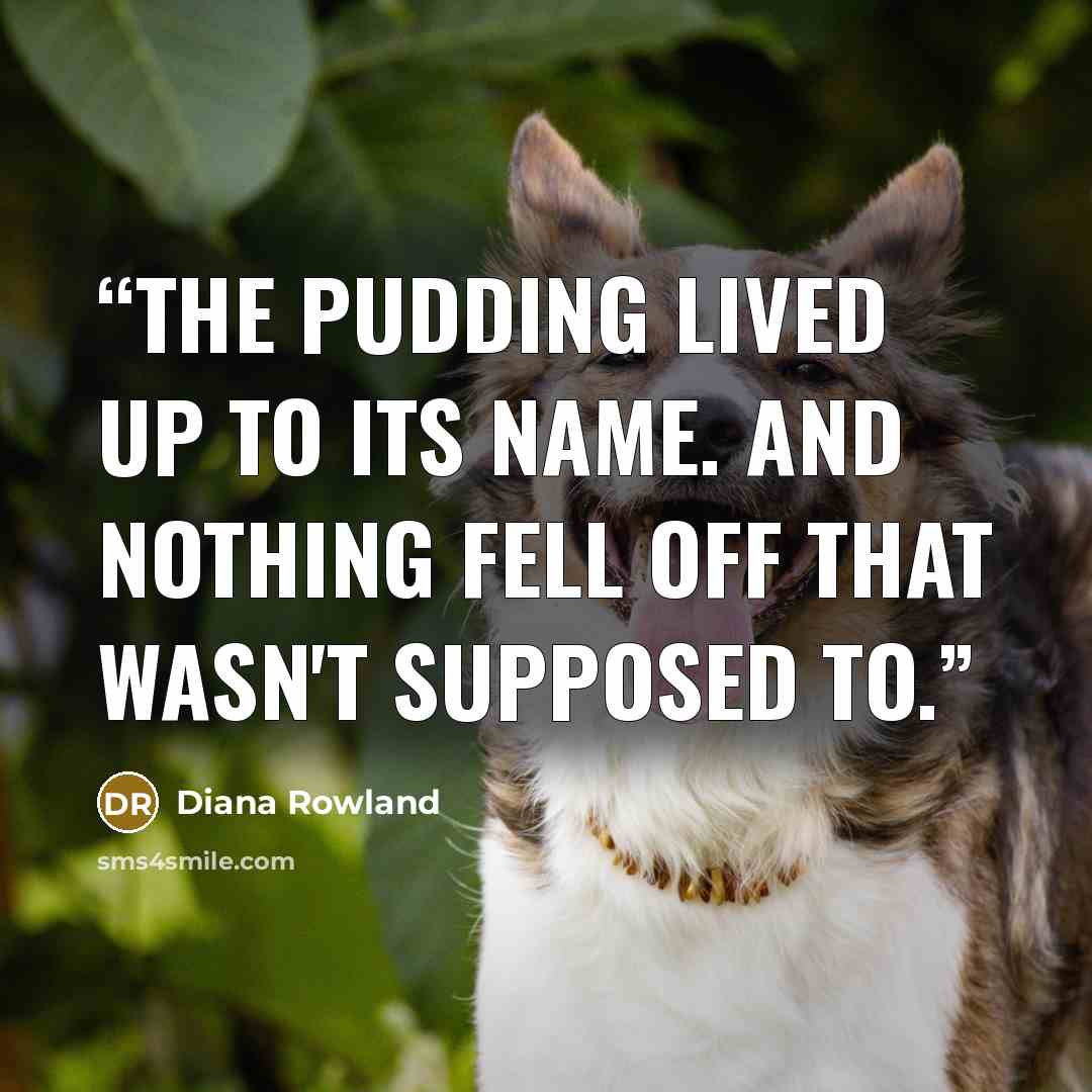 “The pudding lived up to its name. And nothing fell off that wasn't supposed to.” quote by Diana Rowland