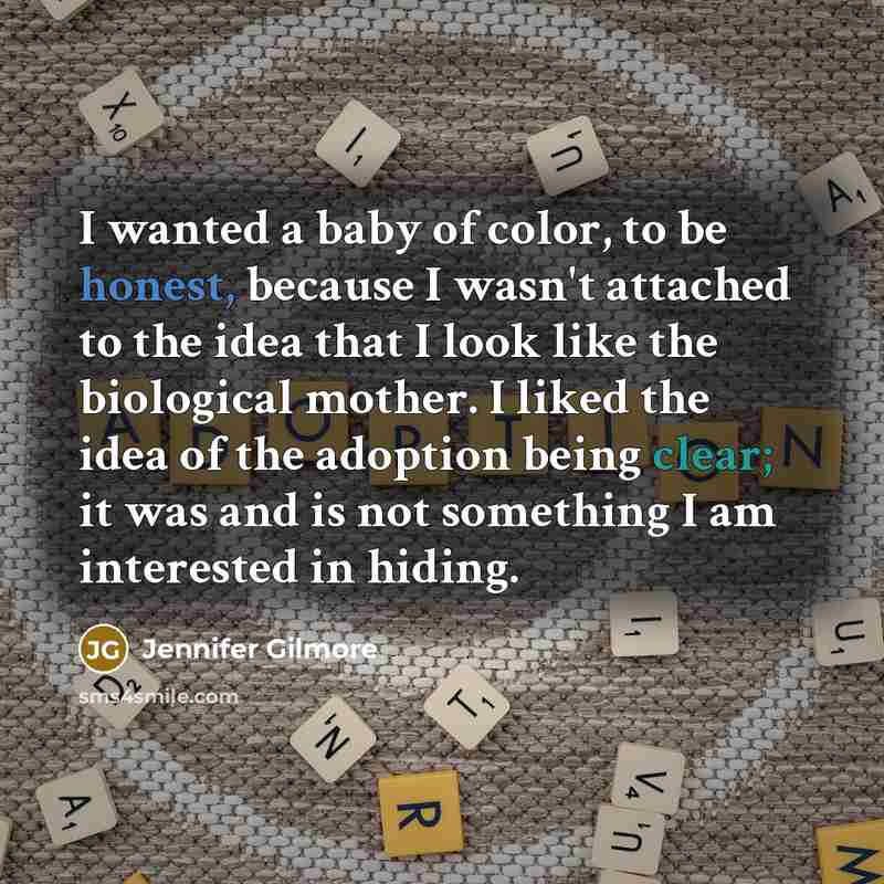 “I wanted a baby of color, to be honest, because…” quote by Jennifer Gilmore