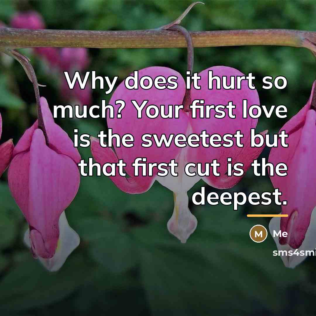 “Why does it hurt so much? Your first love is…” quote by Me
