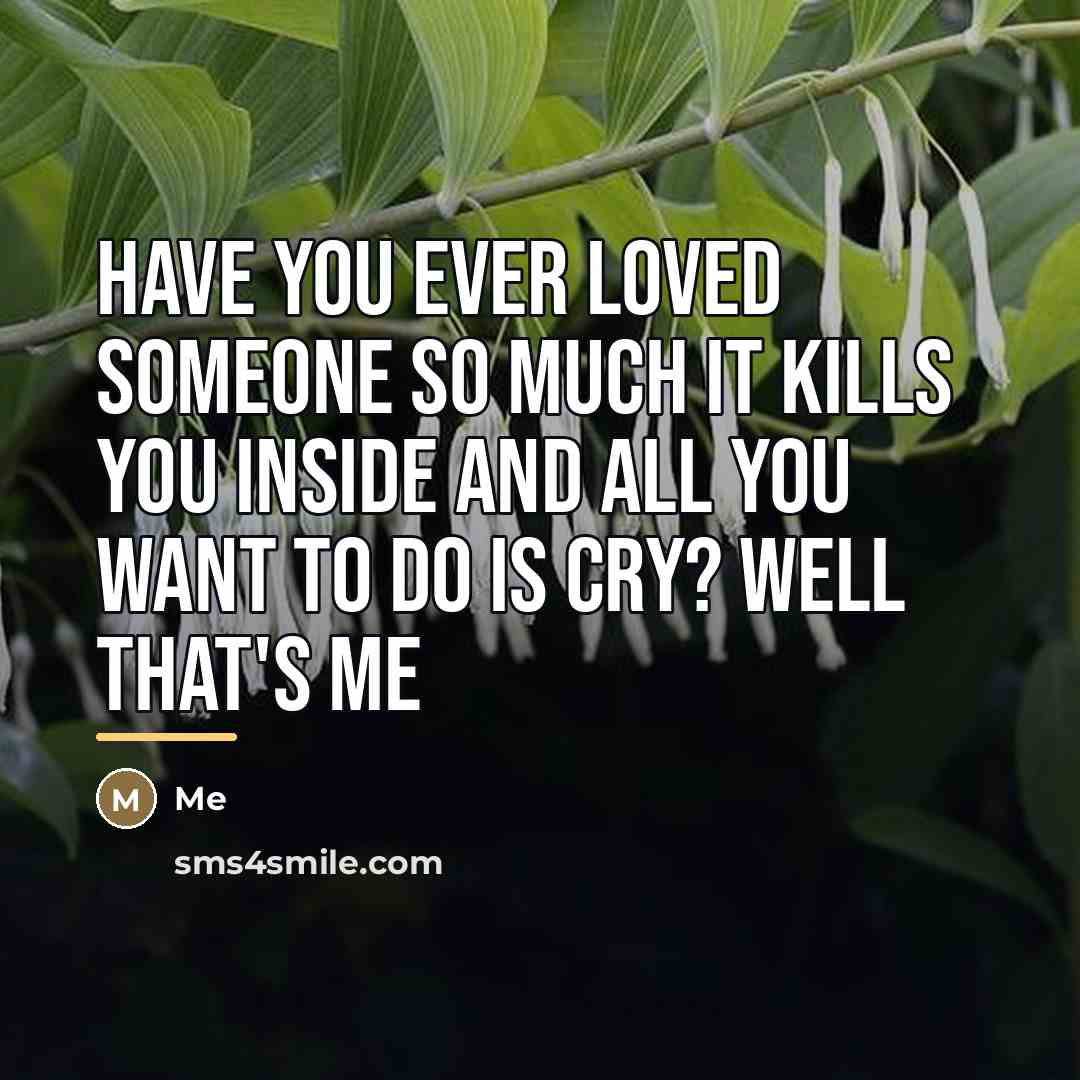 “Have you ever loved someone so much it kills you…” quote by Me