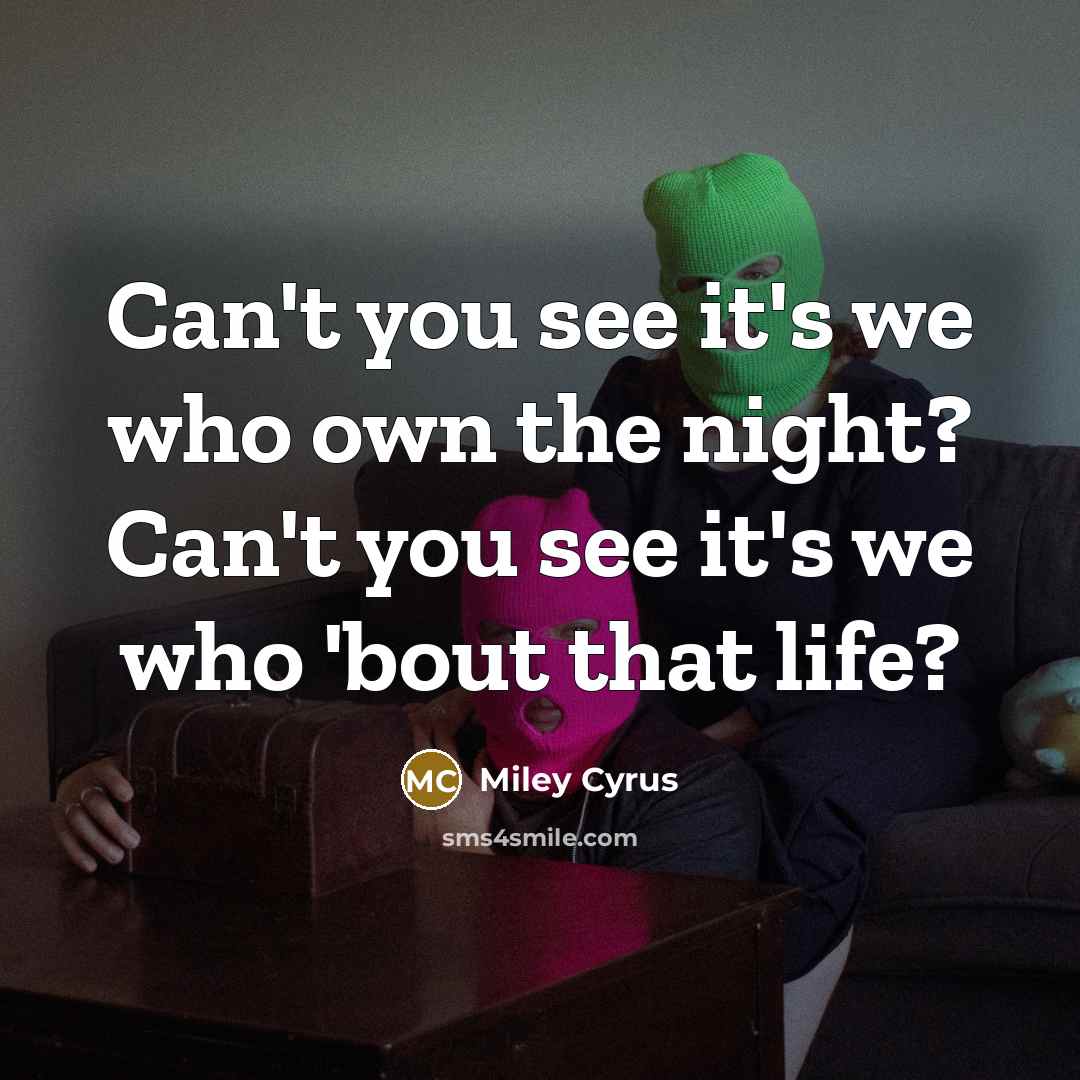 “Can't you see it's we who own the night? Can't…” quote by Miley Cyrus