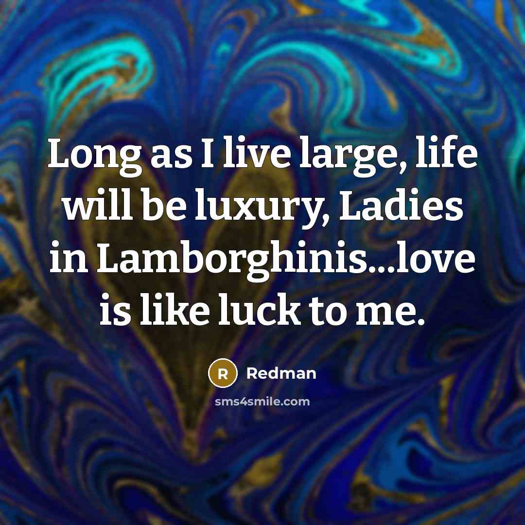 “Long as I live large, life will be luxury, Ladies…” quote by Redman