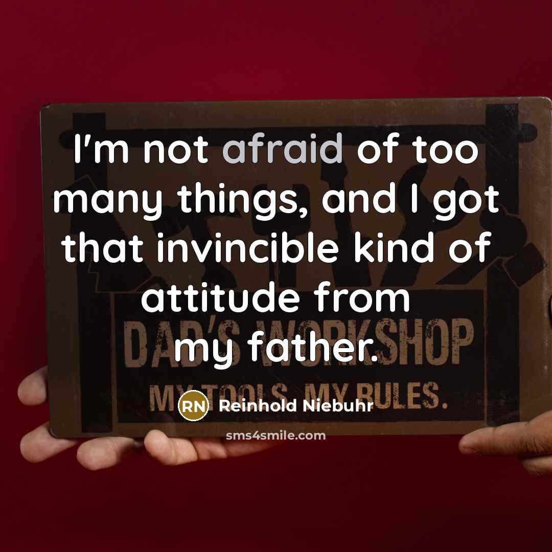 “I'm not afraid of too many things, and I got…” quote by Reinhold Niebuhr