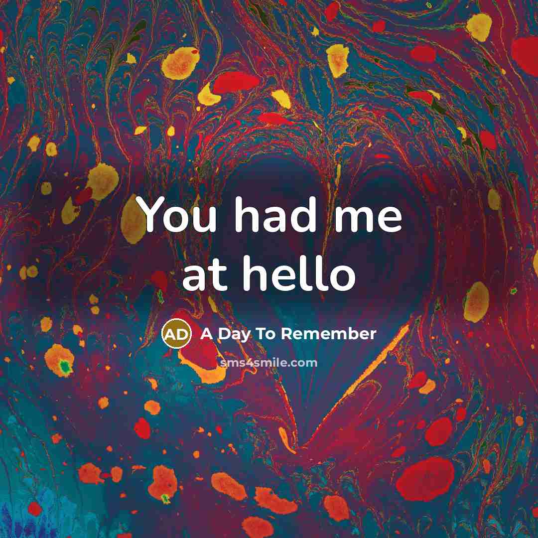 “You had me at hello…” quote by A Day To Remember