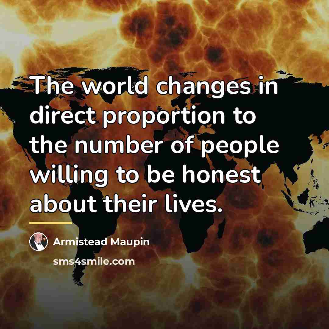 “The world changes in direct proportion to the number of…” quote by Armistead Maupin