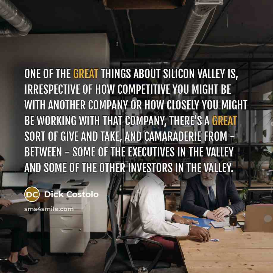 “One of the great things about Silicon Valley is, irrespective…” quote by Dick Costolo