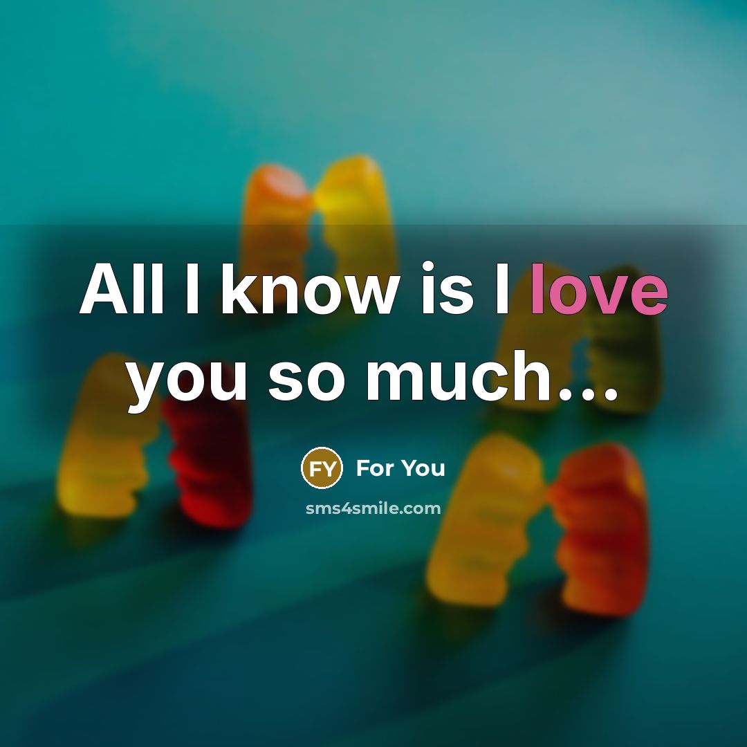 “All I know is I love you so much...…” quote by For You