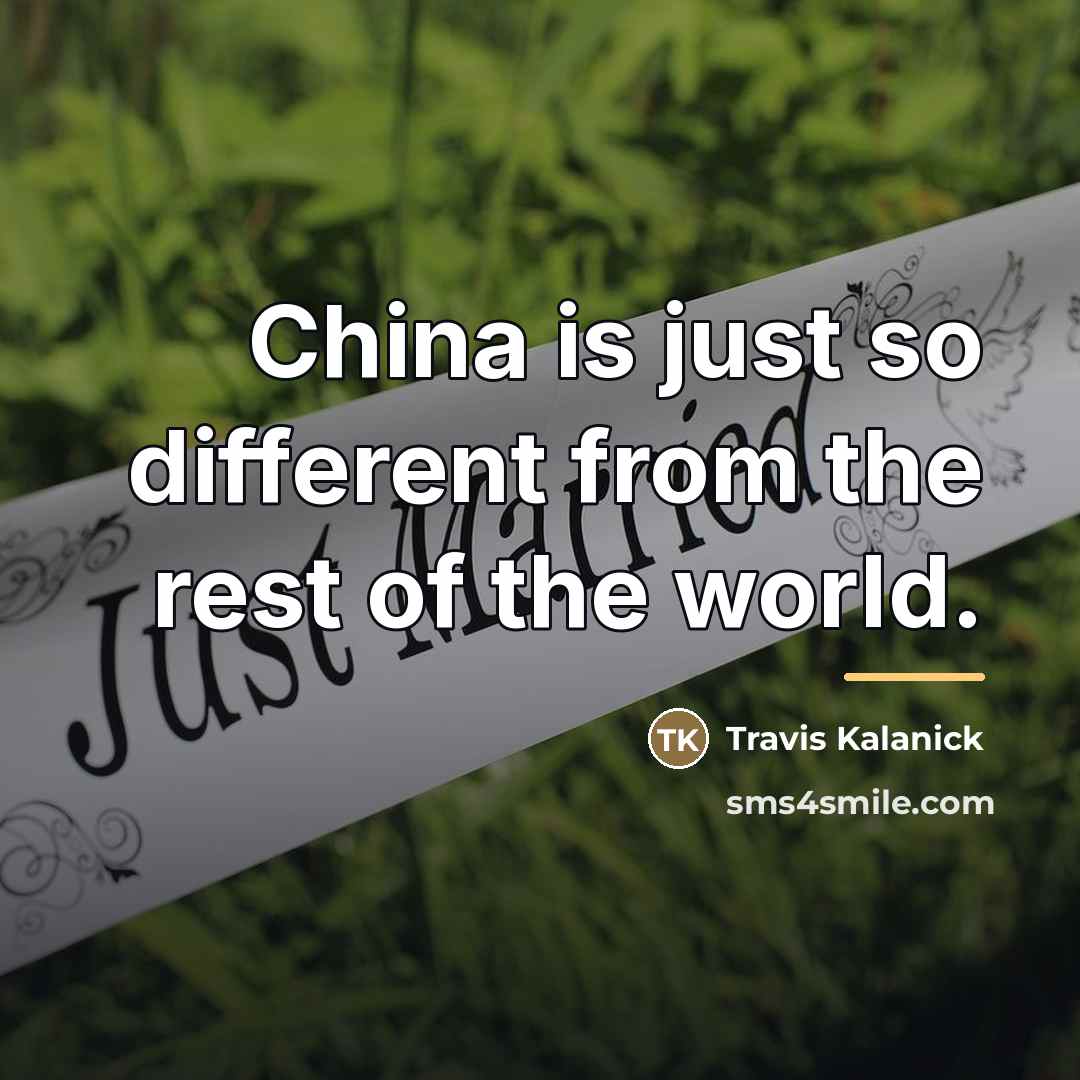 “China is just so different from the rest of the…” quote by Travis Kalanick