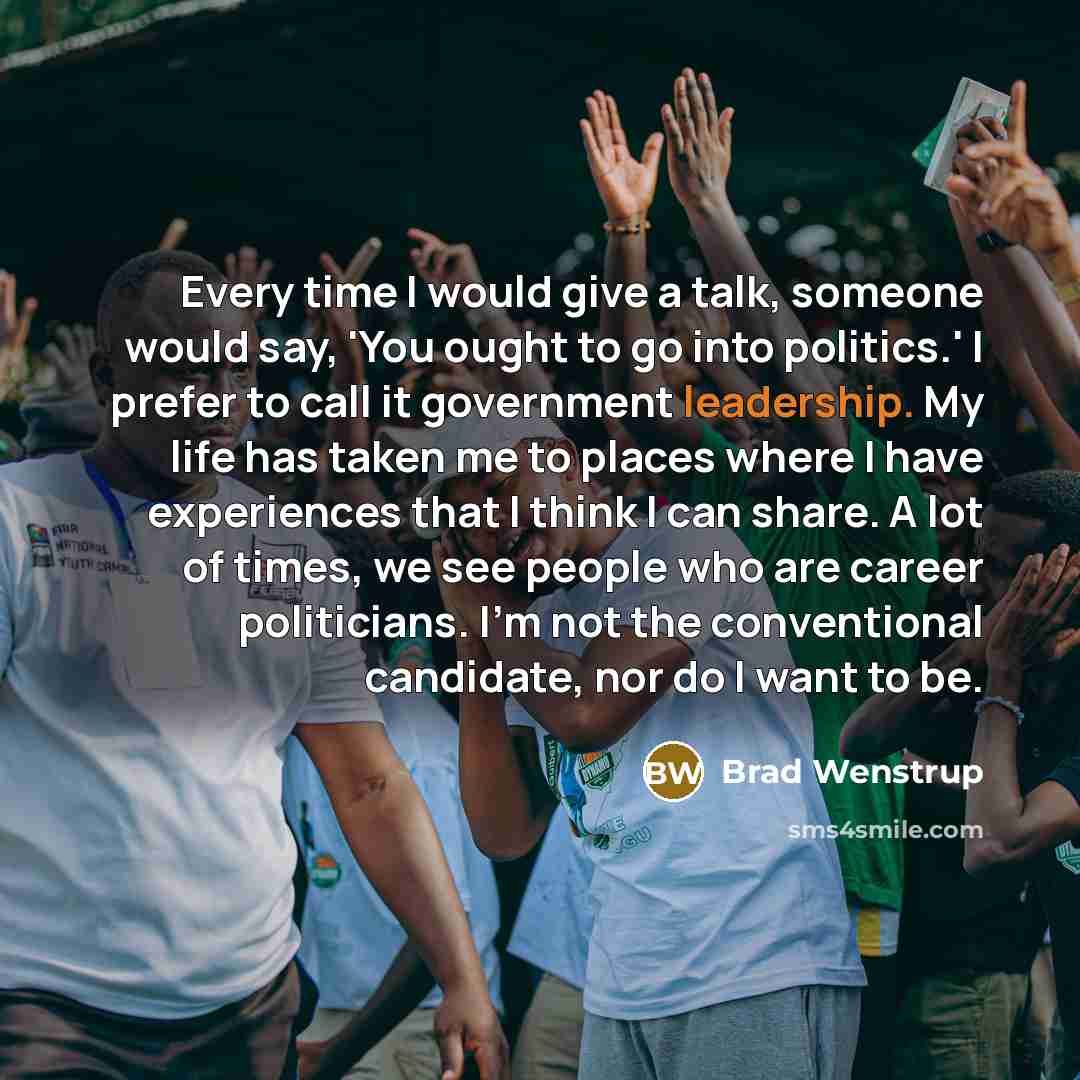 “Every time I would give a talk, someone would say,…” quote by Brad Wenstrup
