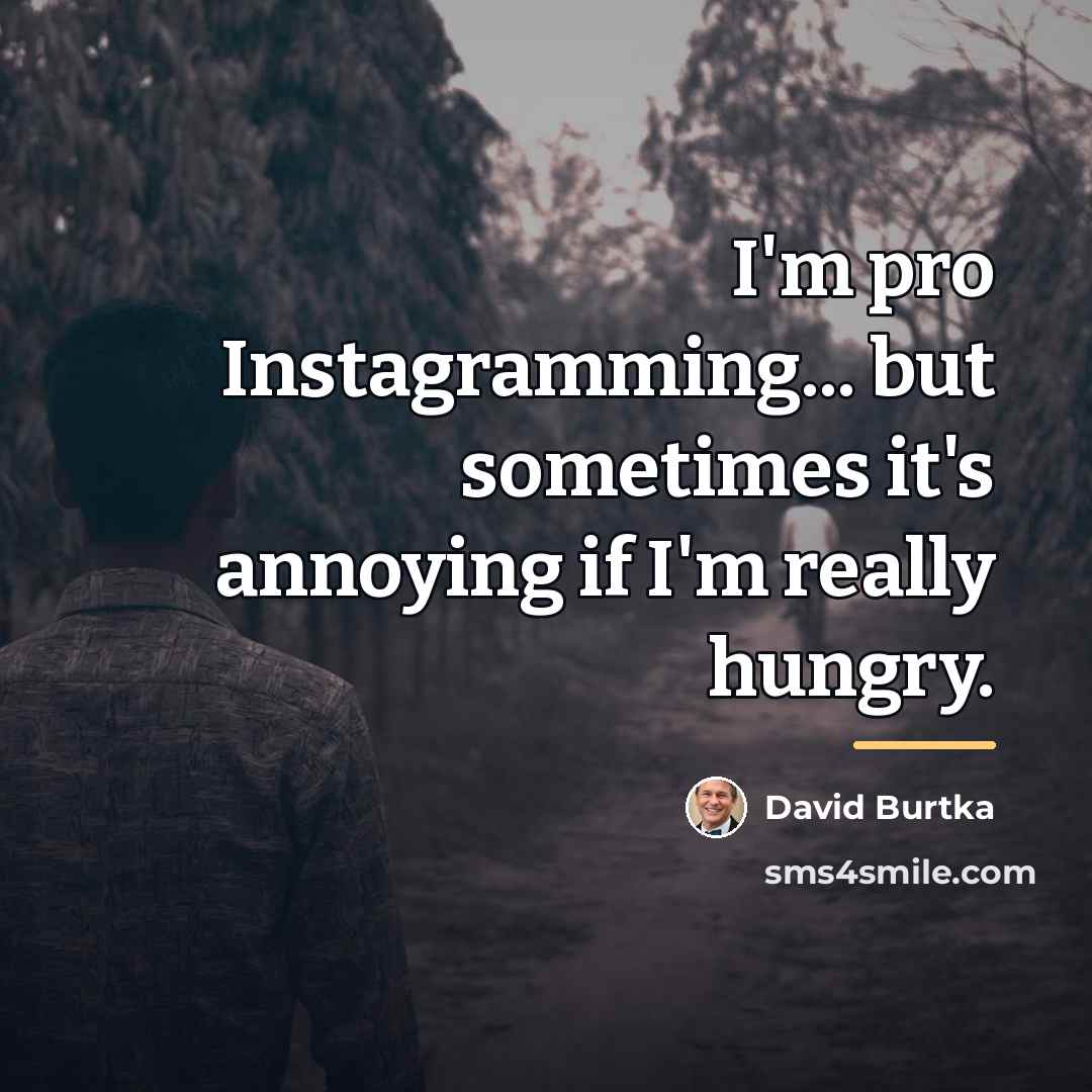 “I'm pro Instagramming... but sometimes it's annoying if I'm really…” quote by David Burtka