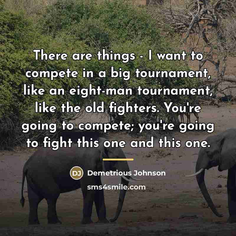 “There are things - I want to compete in a…” quote by Demetrious Johnson
