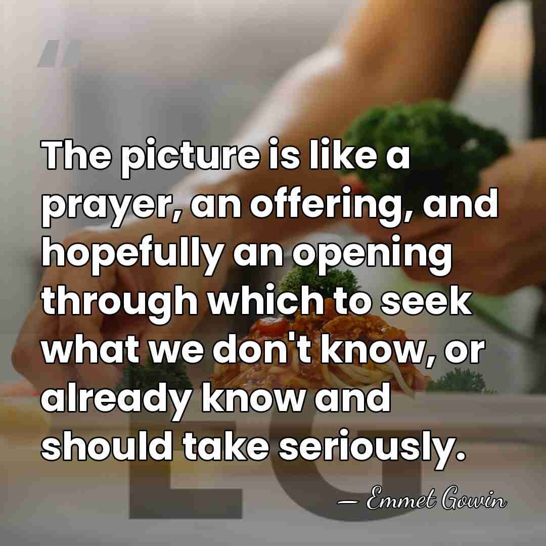 The picture is like a prayer, an offering, and hopefully an opening&hellip; - Emmet Gowin