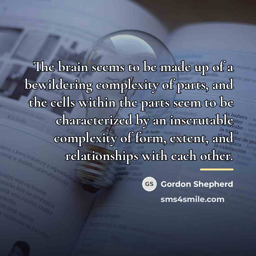 “The brain seems to be made up of a bewildering…” quote by Gordon Shepherd