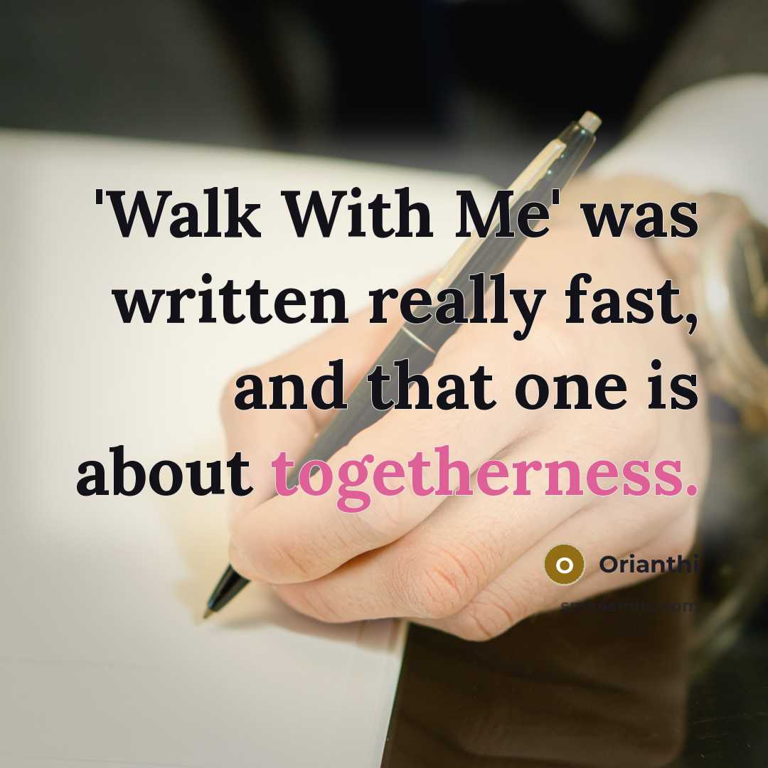 “'Walk With Me' was written really fast, and that one…” quote by Orianthi