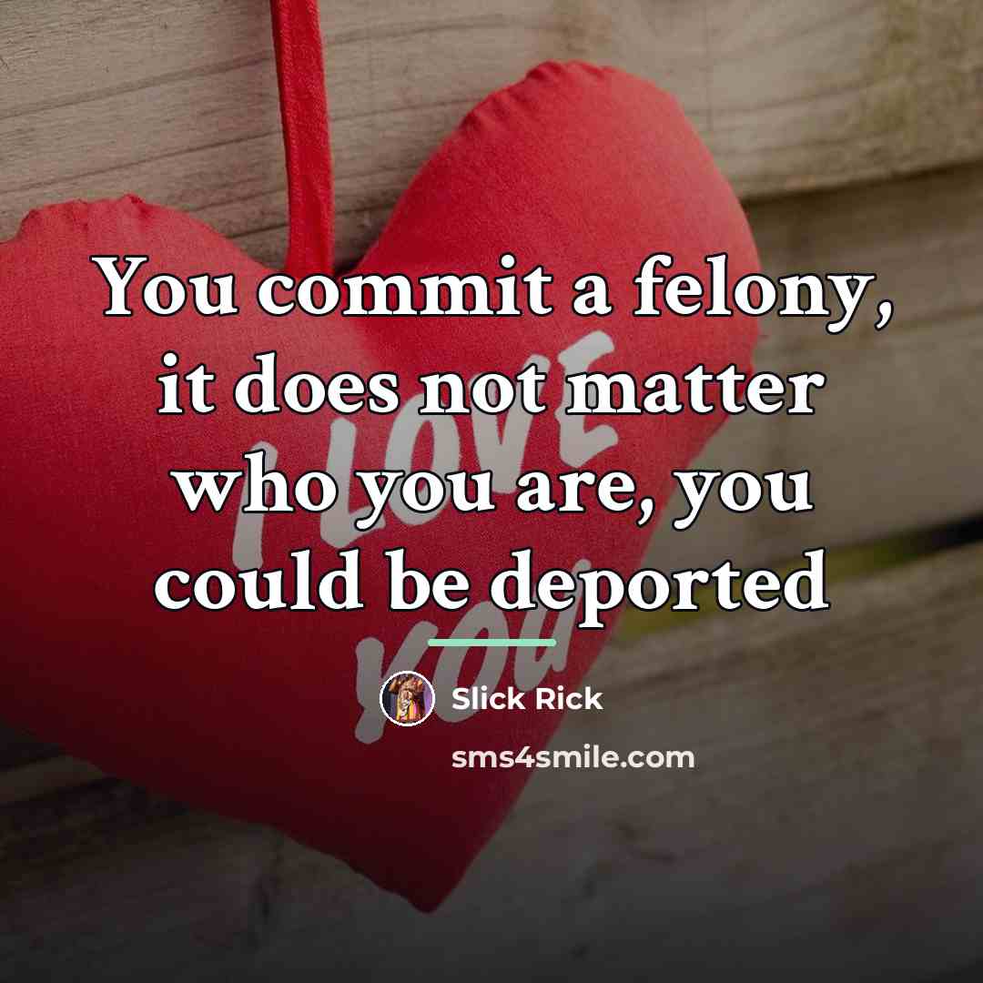 “You commit a felony, it does not matter who you…” quote by Slick Rick